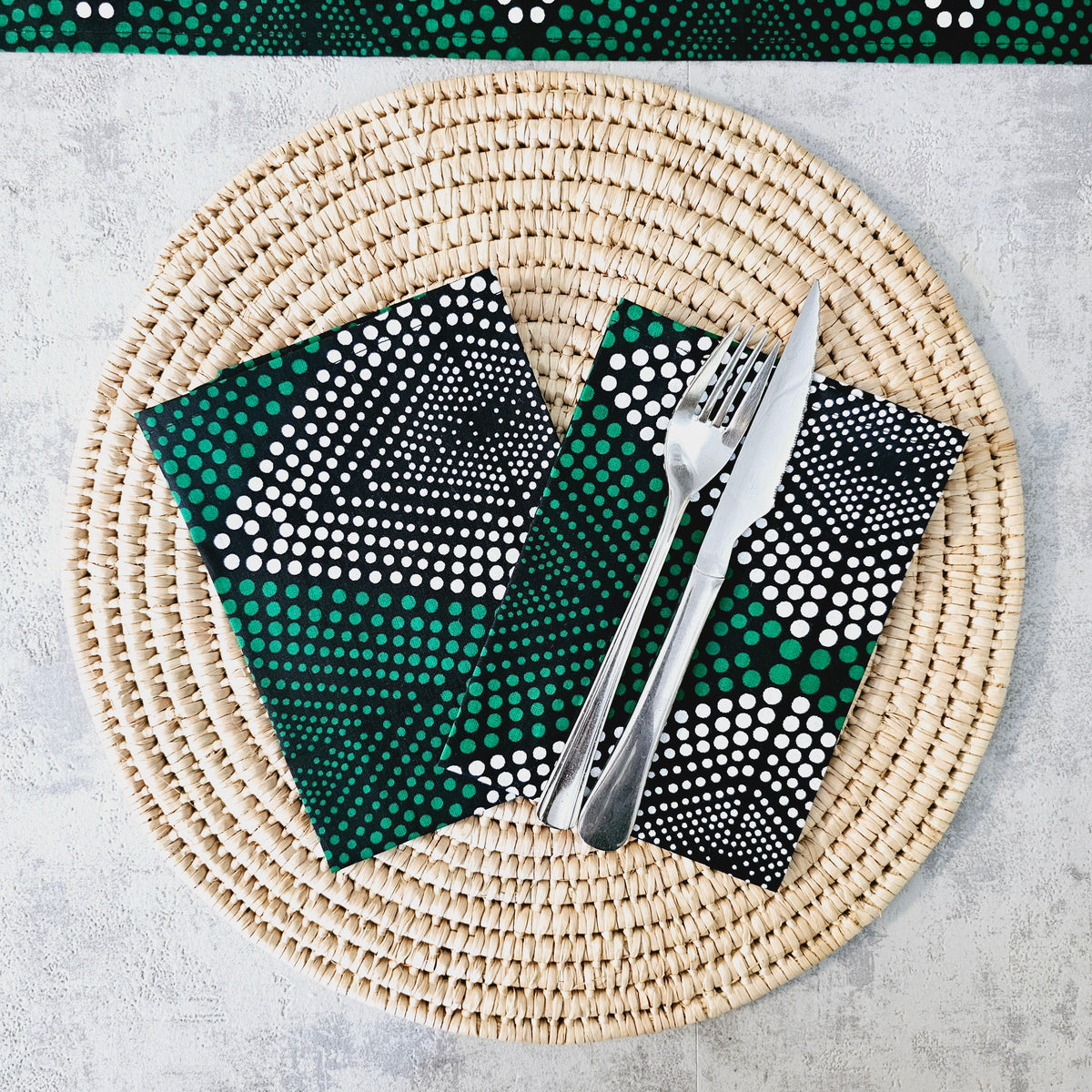 Set of 4 | 8 Napkins | 40x40cm | Ankara Wax, 100% Cotton