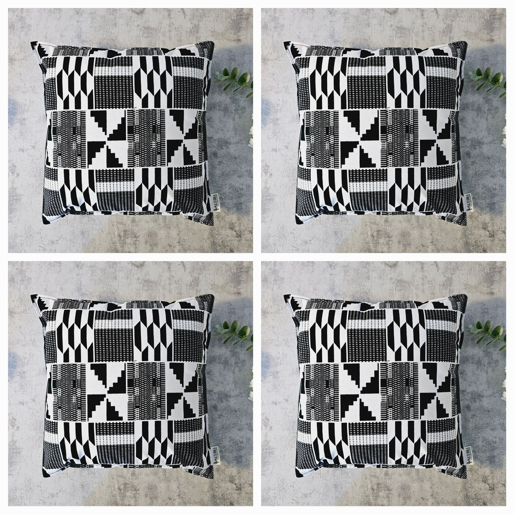 Set of 2 | 4 Cushion Covers |40x40cm | 100% Cotton Wax Ankara Fabric