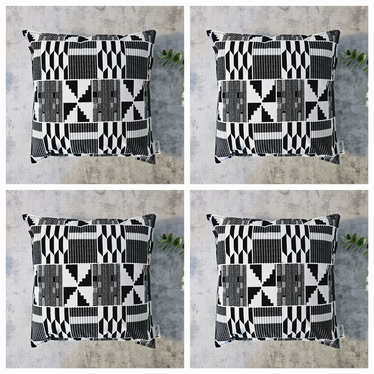 Set of 2 | 4 Cushion Covers |40x40cm | 100% Cotton Wax Ankara Fabric