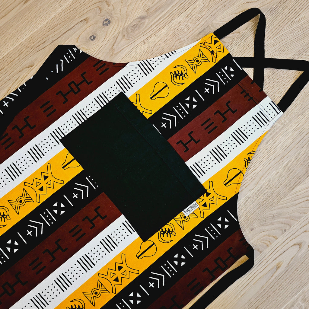 Handmade African Print Apron with Pocket
