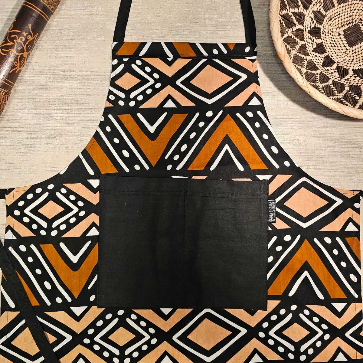 Handmade African Print Apron with Pocket | 100% Cotton Fabric
