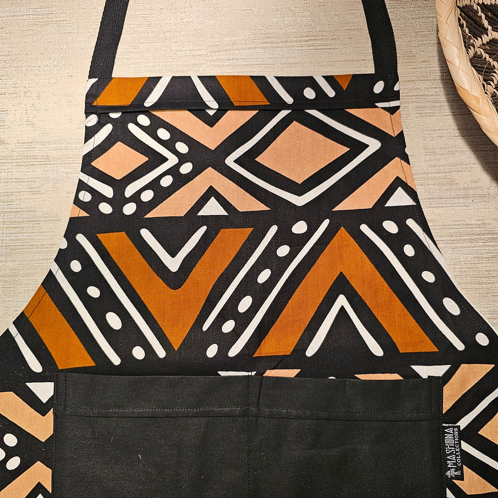 Handmade African Print Apron with Pocket | 100% Cotton Fabric