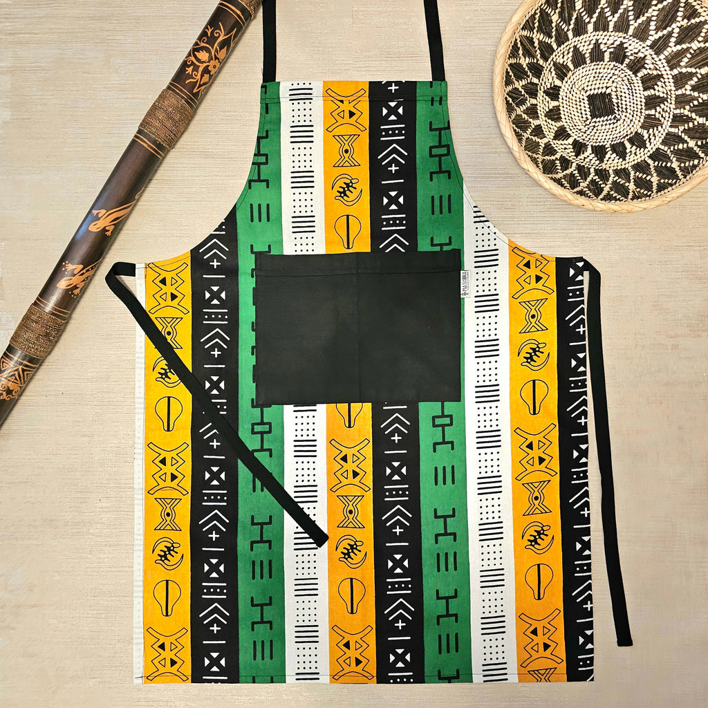 Handmade Apron and Matching Oven Gloves Set | 100% Cotton African Print Fabric
