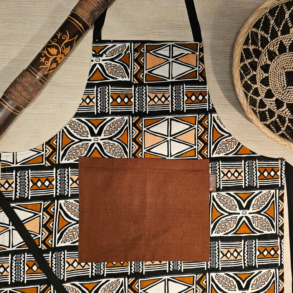 African Print Apron with Pocket | 100% Cotton Fabric