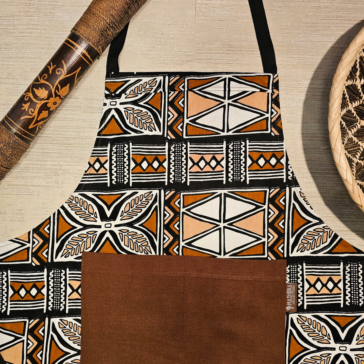 African Print Apron with Pocket | 100% Cotton Fabric