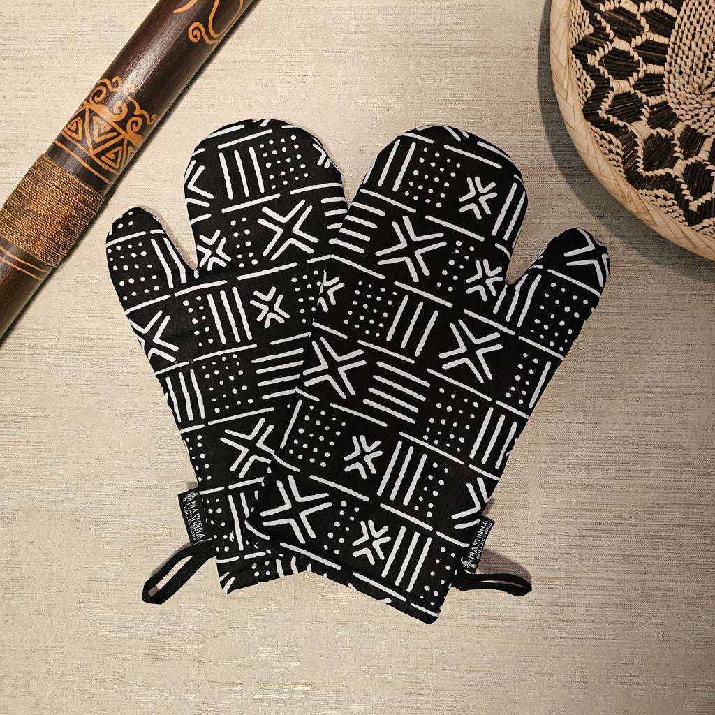 Apron and Matching Oven Gloves Set | 100% Cotton African Print Fabric