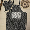 Apron and Matching Oven Gloves Set | 100% Cotton African Print Fabric