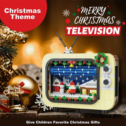 Kerstmis Retro Tv Building Blokken Speelgoed