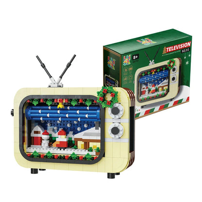 Kerstmis Retro Tv Building Blokken Speelgoed